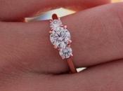 Jewel Week Three-Stone Diamond Ring Reset Rose Gold
