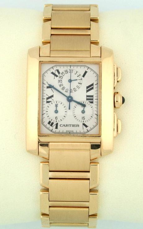 Cartier Tank Francaise Chronoflex 18K Yellow Gold Watch