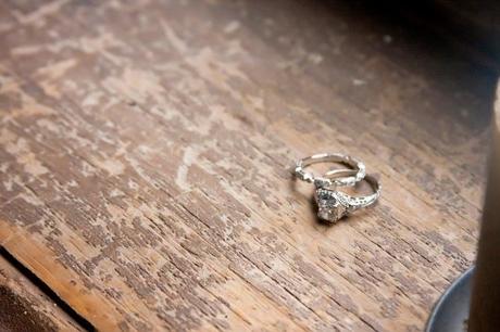 wedding photography wedding rings on school desk