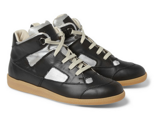 Familiar Fresh Footsteps:  Maison Martin Margiela Painted Panelled Leather High Tops