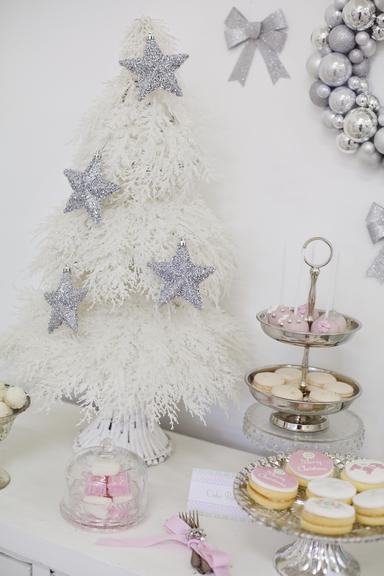 Our White Christmas with a touch Pink,Blue and a Touch of Silver