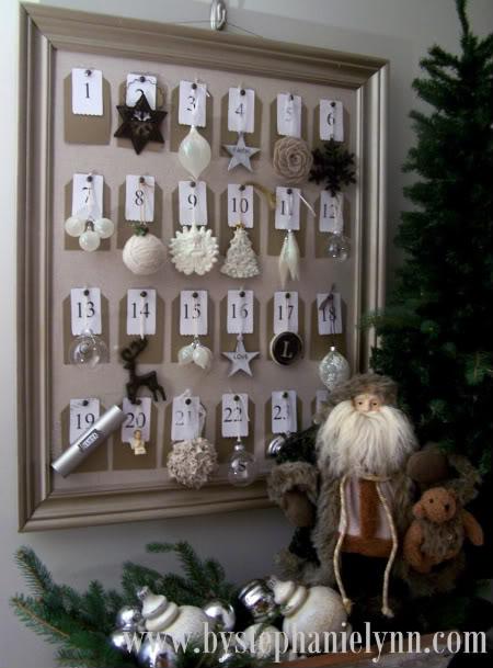 diy framed christmas ornament advent calendar 9 Fun DIY Kids Advent Calendars