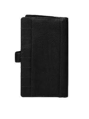 Elan Unisex Black Leather Travel Wallet