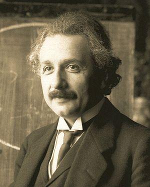 Albert Einstein during a lecture in Vienna in ...