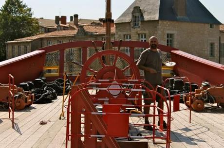 Ludwig working on the L'Hermione French frigate in Rochefort, France