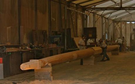 Construction on the L'Hermione French frigate in Rochefort, France