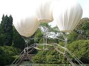 Magical Bridge Suspended Three Giant Balloons