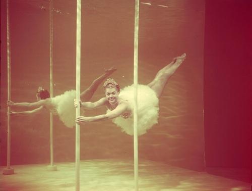 Into this Esther Williams chick this morning.