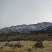 Snow covered mountains on the CA NV border