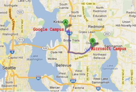 Google-Microsoft Map