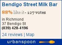 Bendigo Street Milk Bar on Urbanspoon