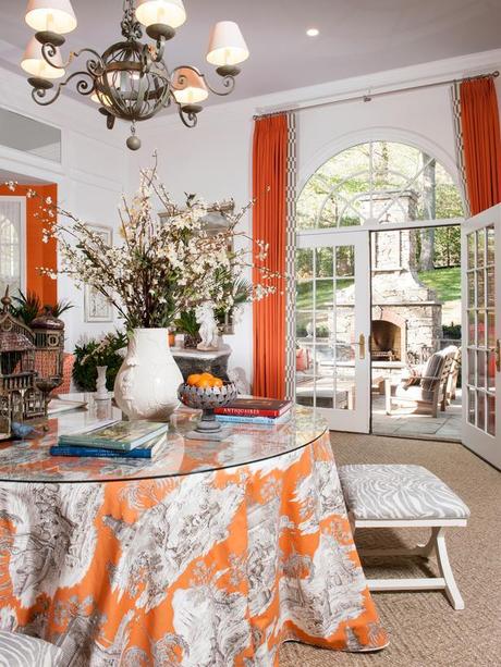 beautiful ornagerie by Kelley Proxmire, using orange in interior design