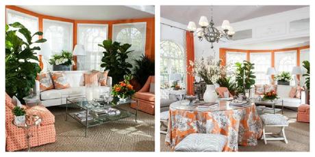 using orange in interior design, Kelley Proxmire design, using ornage in an orangerie,