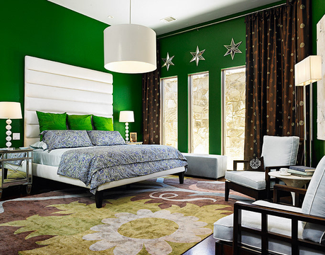 Emerald green bedroom by Laura Britt Design