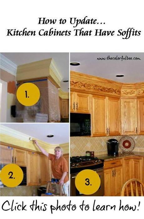 How to update kitchen soffits. Updating your kitchen; faux woodgraining