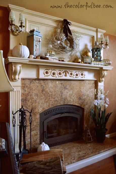 A decorated fall mantle