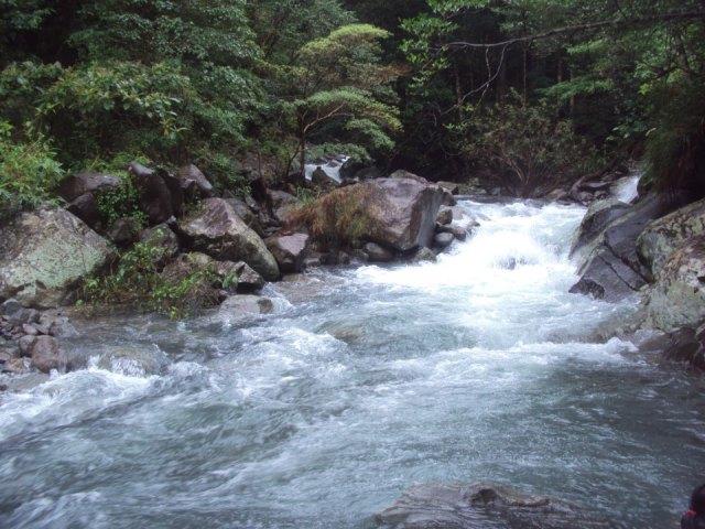 The raging waters going down stream at Paniquian-Tarak Ridge