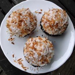 Trio of Dark Chocolate Coconut Cupcakes