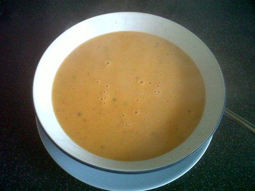 Roasted butternut squash and red pepper soup