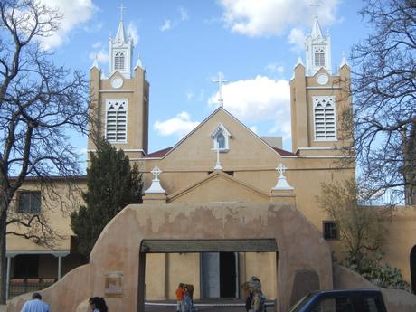 San Felipe Church in the town square of Old Town Albuquerque New Mexico