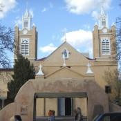 San Felipe Church in the town square of Old Town Albuquerque New Mexico