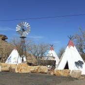 Cute Teepees outside of Native Craft store near Holbrook AZ Flagstaff to Albuquerque