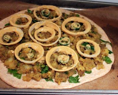 Guest Blogger: Vegan Richa – Samosa and Onion Bhajji Pizza with Wheat Chickpea Crust