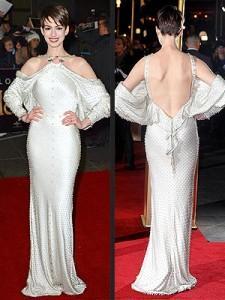 Pretty or Pretty Ugly? Anne Hathaway’s ‘Les Mis” Premiere Marshmallow…I mean Dress