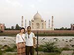 Sonya and Travis with the Taj Mahal in the background