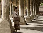 Sonya in the column courtyard of the Diwan I Am