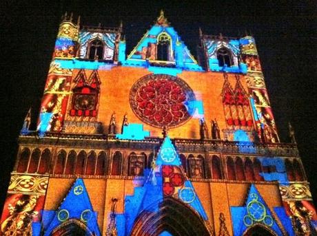 Cathedral: Festival of Lights in  Lyon France