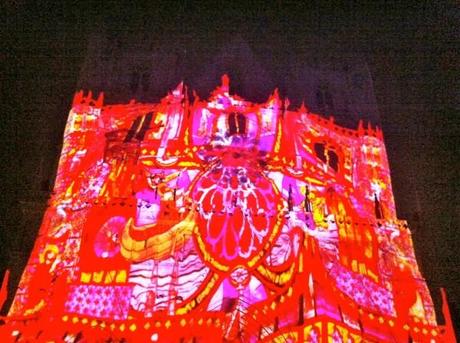 Cathedral: Festival of Lights in  Lyon France