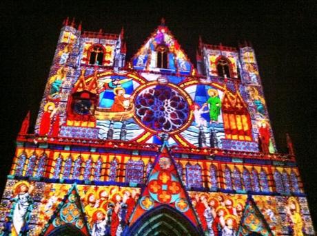 Cathedral: Festival of Lights in Lyon France