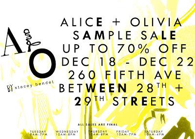 Shopping NYC | Alice + Olivia Sample Sale Dec 18 - 22