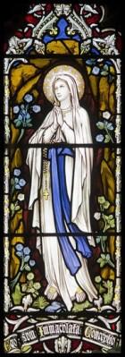 Our Lady of Lourdes Stained Glass Window in Llandudno Catholic Church