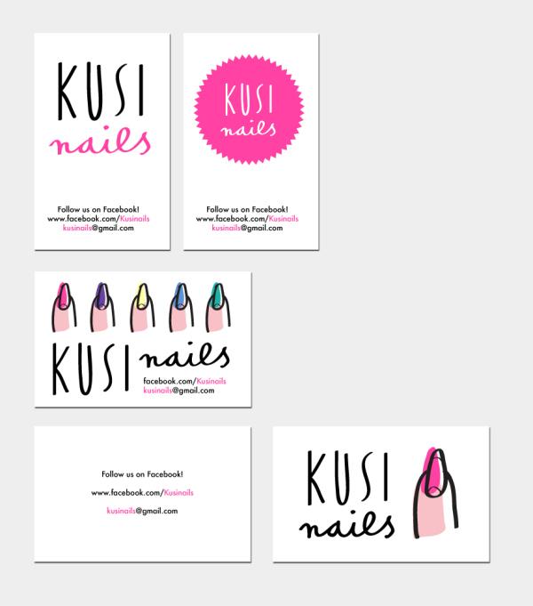 kusinails branding business cards merchesico design illustration