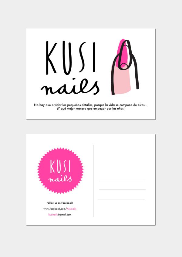 kusinails branding postal merchesico graphic design illustration