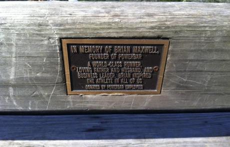Bench dedicated to PowerBar founder Brian Maxwell, located along the Seaview Trail
