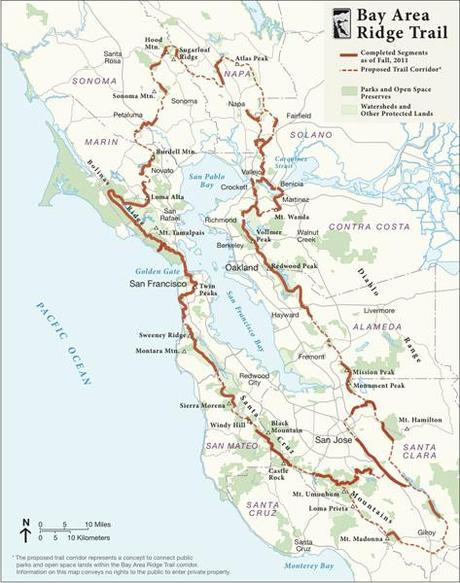 Bay Area Ridge Trail map