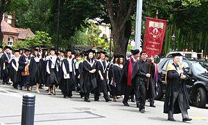 English: Academic procession at the University...