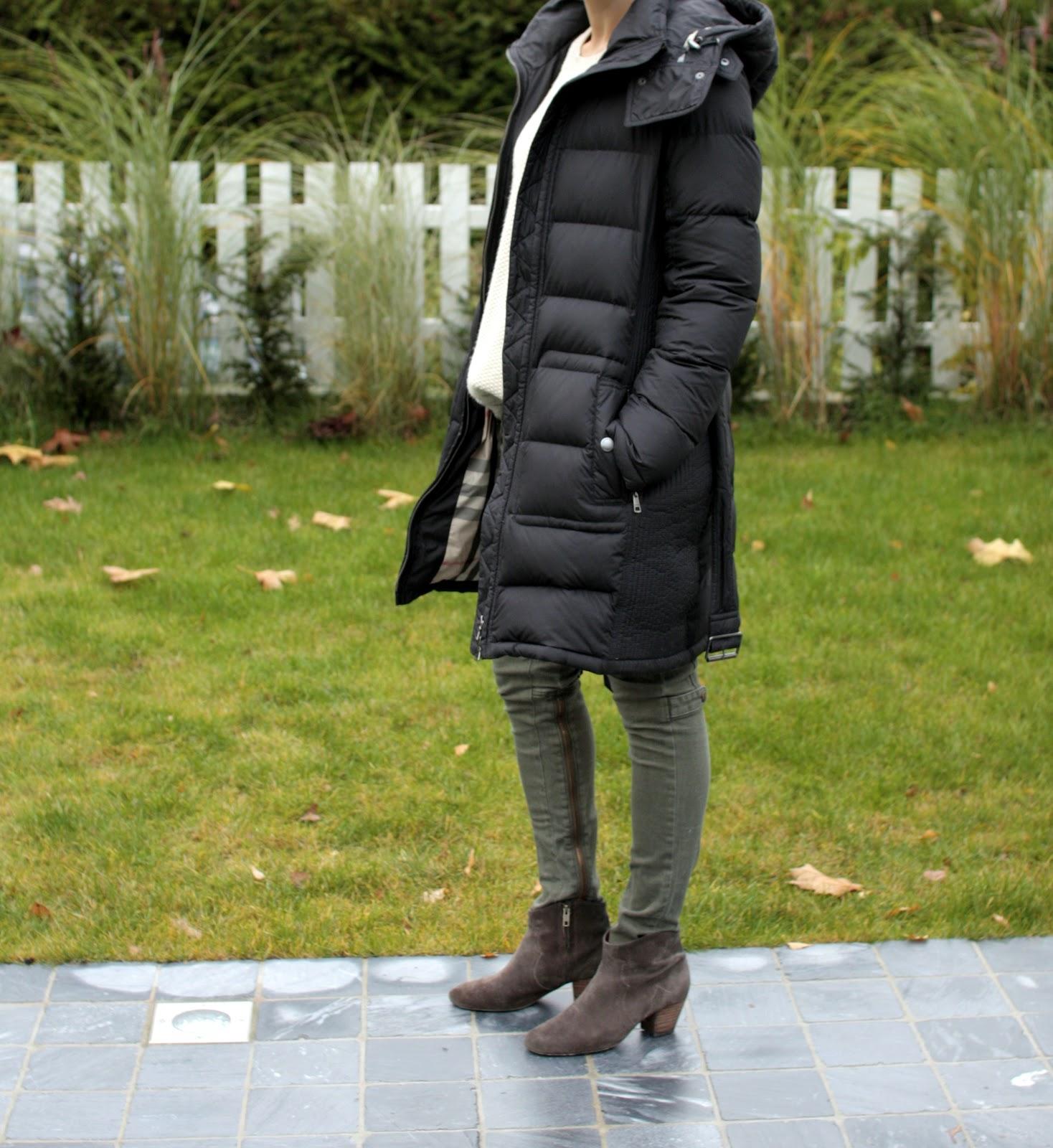 The Burberry duffle-coat, the army trousers and the oversized sweater