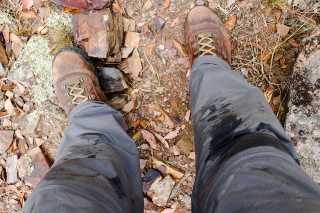 knees sweating through hiking trousers
