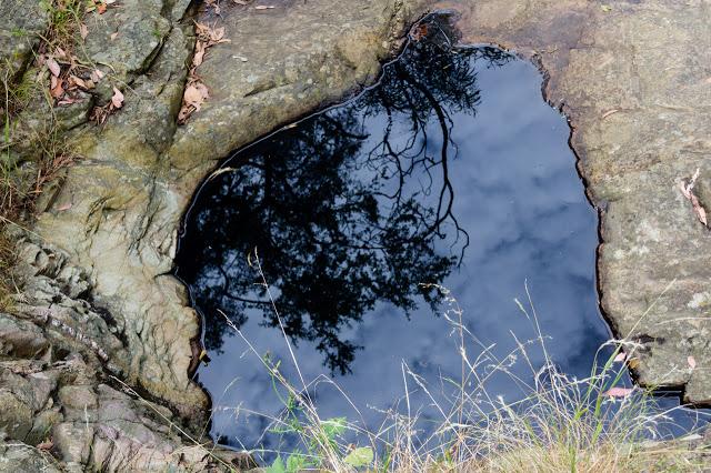 black coloured water in rock pool