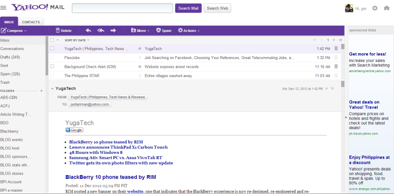 YahooMail New-Look