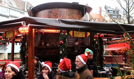 The world's largest Feuerzangenbowle at the Nuremberg Christmas Market in Germany