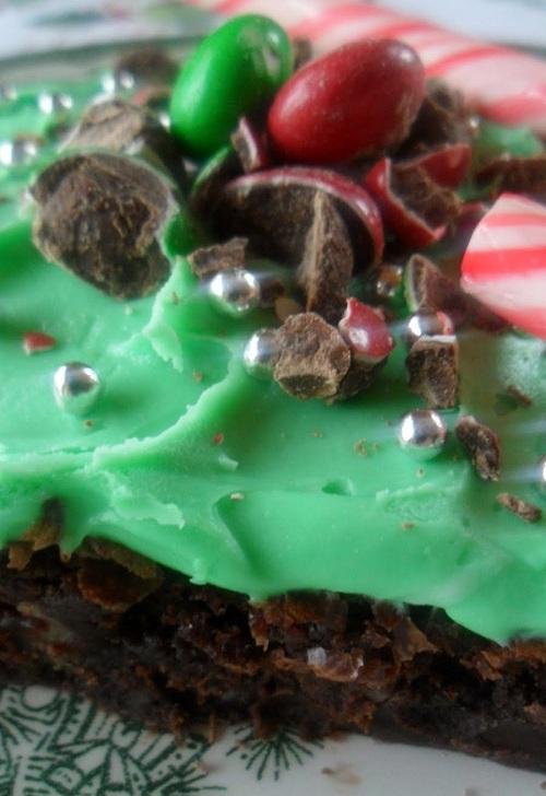 Day 12: Chocolate Mint Brownies with Crème de Menthe Frosting