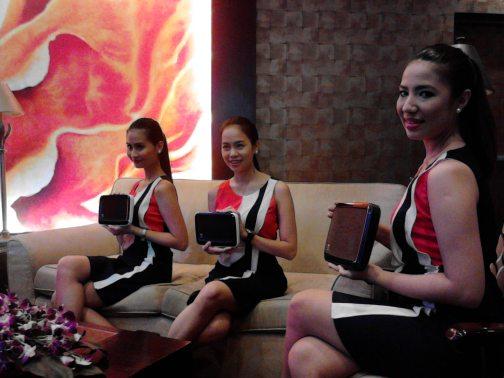 The WD ladies showing the My Net line of products during the Press Tour in Manila early this afternoon,