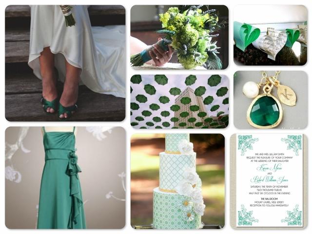 inspiration for emerald green wedding