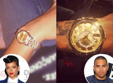 rihanna chris broen rolexes, rolex, chris brown roles, rihanna rolex