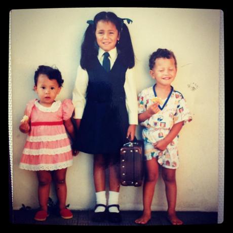 My first day of school with my siblings for moral support. I love my parents for making every moment special growing up.